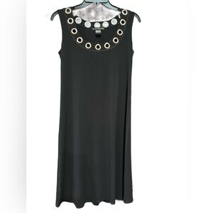 Eva Tarro Black Sleeveless Dress with Silver Accents